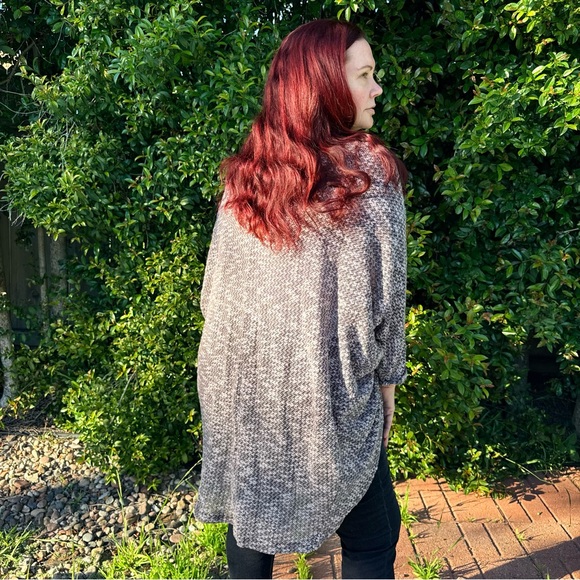 Free People FP Beach Hooded Cocoon Cardigan Sweater Grey Marl Knit Boho Oversize - Picture 7 of 12